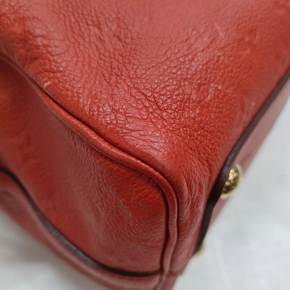Louis Vuitton Red Enpreinte LV Embossed Leather M40758 Speedy Bandouliere 25 - Picture 8 of 16